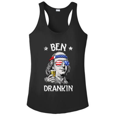Ben Drankin 4th Of July Benjamin Franklin Usa Flag Ladies PosiCharge Competitor Racerback Tank