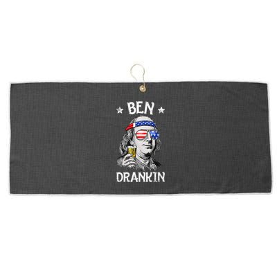 Ben Drankin 4th Of July Benjamin Franklin Usa Flag Large Microfiber Waffle Golf Towel