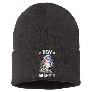 Ben Drankin 4th Of July Benjamin Franklin Usa Flag Sustainable Knit Beanie