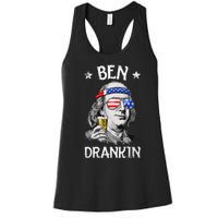 Ben Drankin 4th Of July Benjamin Franklin Usa Flag Women's Racerback Tank