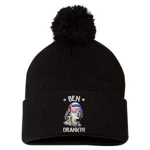 Ben Drankin 4th Of July Benjamin Franklin Usa Flag Pom Pom 12in Knit Beanie