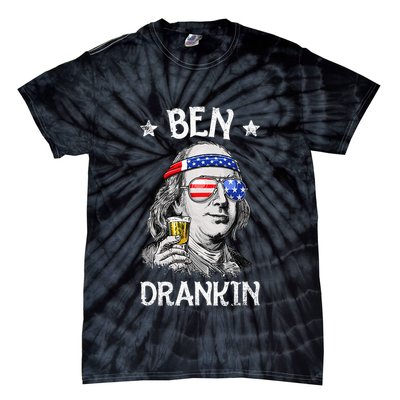 Ben Drankin 4th Of July Benjamin Franklin Usa Flag Tie-Dye T-Shirt
