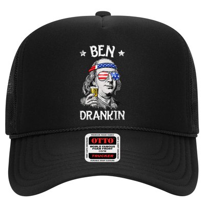 Ben Drankin 4th Of July Benjamin Franklin Usa Flag Trucker Hat