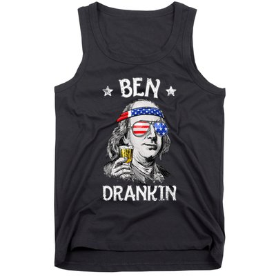 Ben Drankin 4th Of July Benjamin Franklin Usa Flag Tank Top