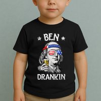 Ben Drankin 4th Of July Benjamin Franklin Usa Flag Toddler T-Shirt