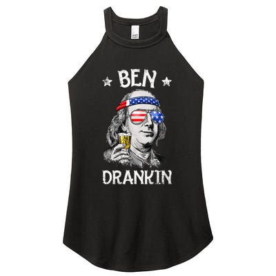 Ben Drankin 4th Of July Benjamin Franklin Usa Flag Women's Perfect Tri Rocker Tank