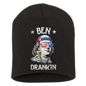 Ben Drankin 4th Of July Benjamin Franklin Usa Flag Short Acrylic Beanie