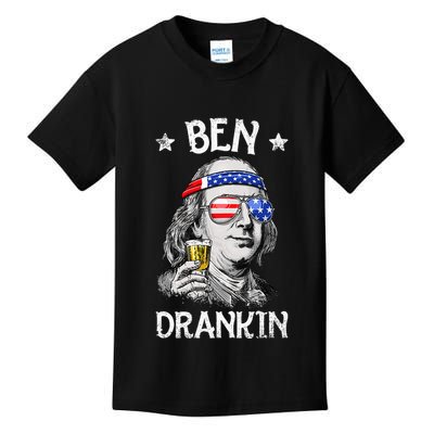 Ben Drankin 4th Of July Benjamin Franklin Usa Flag Kids T-Shirt
