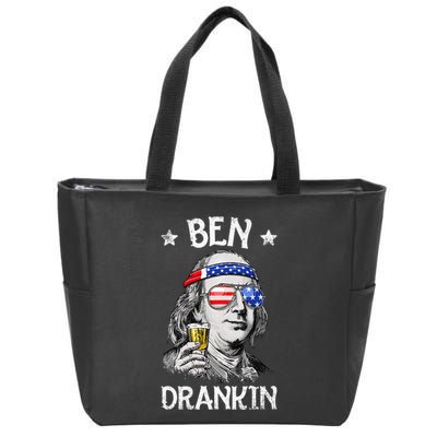 Ben Drankin 4th Of July Benjamin Franklin Usa Flag Zip Tote Bag