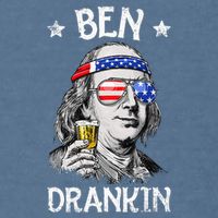 Ben Drankin 4th Of July Benjamin Franklin Usa Flag Garment-Dyed Sweatshirt