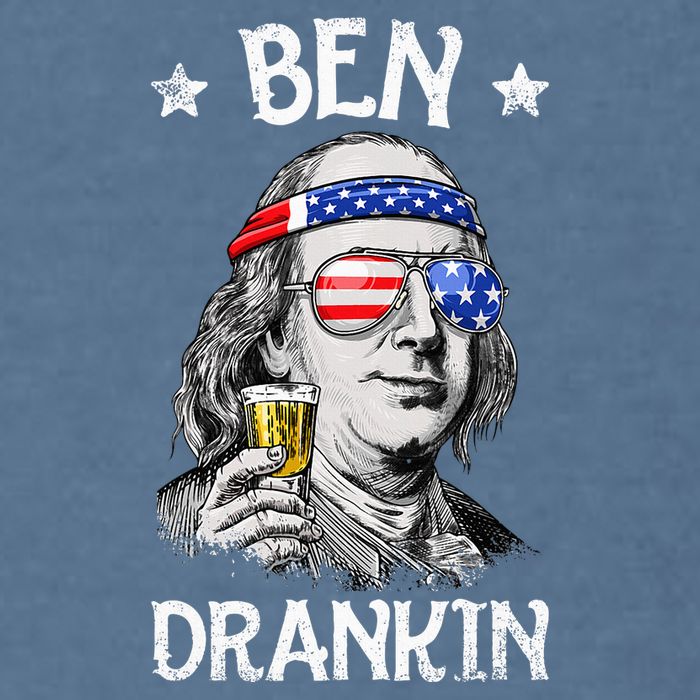 Ben Drankin 4th Of July Benjamin Franklin Usa Flag Garment-Dyed Sweatshirt