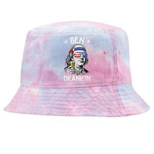 Ben Drankin 4th Of July Benjamin Franklin Usa Flag Tie-Dyed Bucket Hat