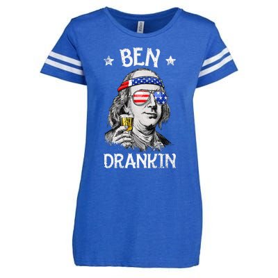 Ben Drankin 4th Of July Benjamin Franklin Usa Flag Enza Ladies Jersey Football T-Shirt