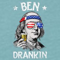 Ben Drankin 4th Of July Benjamin Franklin Usa Flag Sueded Cloud Jersey T-Shirt
