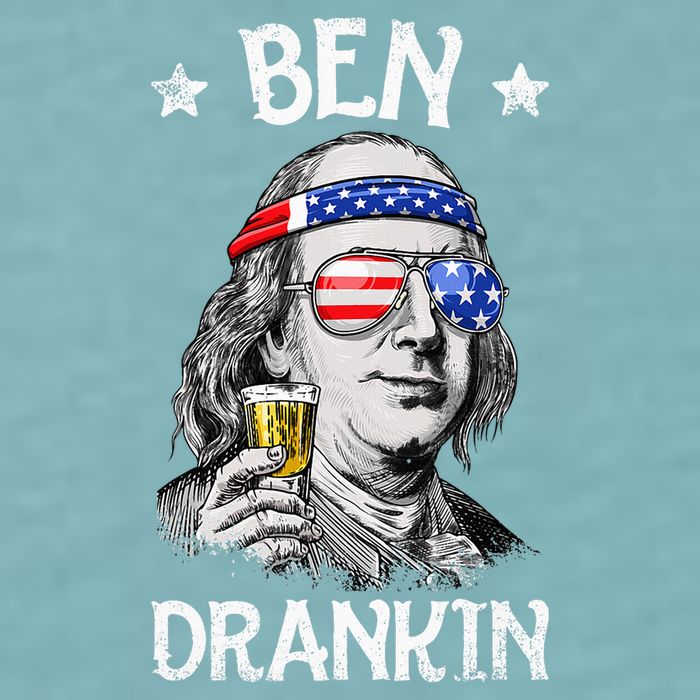 Ben Drankin 4th Of July Benjamin Franklin Usa Flag Sueded Cloud Jersey T-Shirt