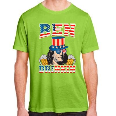 Ben Drankin 4th Of July Benjamin Franklin Usa Flag Gift Adult ChromaSoft Performance T-Shirt