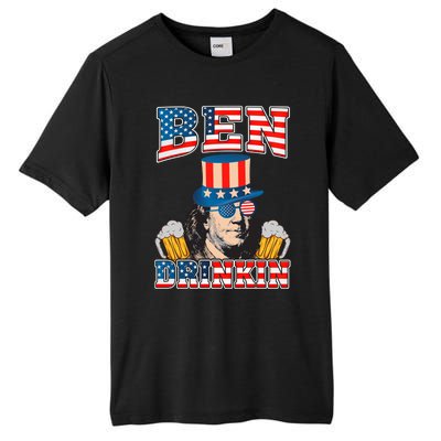 Ben Drankin 4th Of July Benjamin Franklin Usa Flag Gift Tall Fusion ChromaSoft Performance T-Shirt