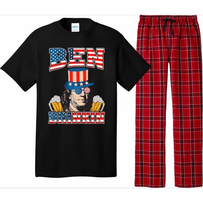 Ben Drankin 4th Of July Benjamin Franklin Usa Flag Gift Pajama Set