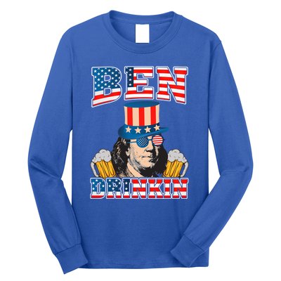 Ben Drankin 4th Of July Benjamin Franklin Usa Flag Gift Long Sleeve Shirt