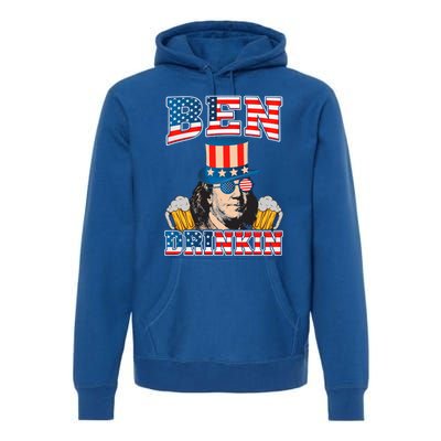 Ben Drankin 4th Of July Benjamin Franklin Usa Flag Gift Premium Hoodie