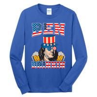 Ben Drankin 4th Of July Benjamin Franklin Usa Flag Gift Tall Long Sleeve T-Shirt