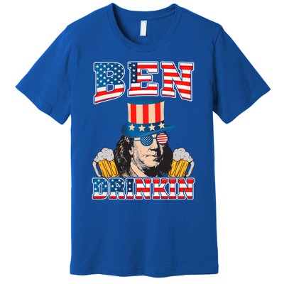 Ben Drankin 4th Of July Benjamin Franklin Usa Flag Gift Premium T-Shirt