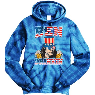 Ben Drankin 4th Of July Benjamin Franklin Usa Flag Gift Tie Dye Hoodie