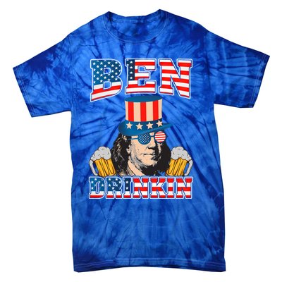 Ben Drankin 4th Of July Benjamin Franklin Usa Flag Gift Tie-Dye T-Shirt