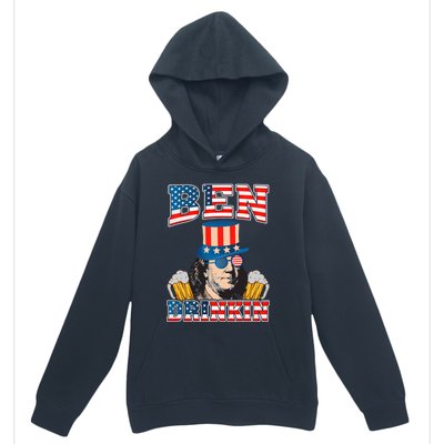 Ben Drankin 4th Of July Benjamin Franklin Usa Flag Gift Urban Pullover Hoodie