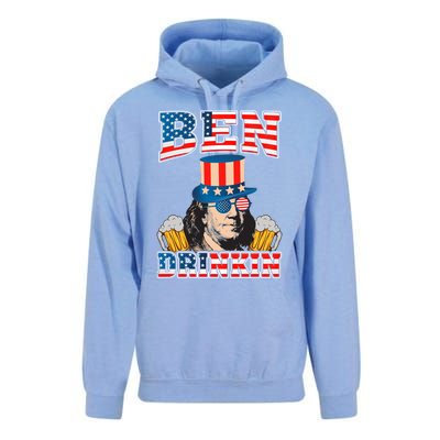 Ben Drankin 4th Of July Benjamin Franklin Usa Flag Gift Unisex Surf Hoodie