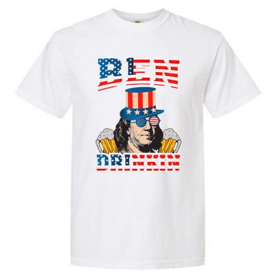 Ben Drankin 4th Of July Benjamin Franklin Usa Flag Gift Garment-Dyed Heavyweight T-Shirt