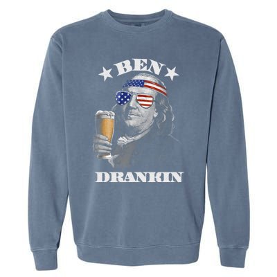 Ben Drankin 4th Of July Patriotic Us Flag Ben Drankin Cute Gift Garment-Dyed Sweatshirt