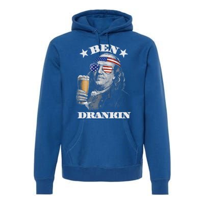 Ben Drankin 4th Of July Patriotic Us Flag Ben Drankin Cute Gift Premium Hoodie