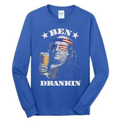 Ben Drankin 4th Of July Patriotic Us Flag Ben Drankin Cute Gift Tall Long Sleeve T-Shirt