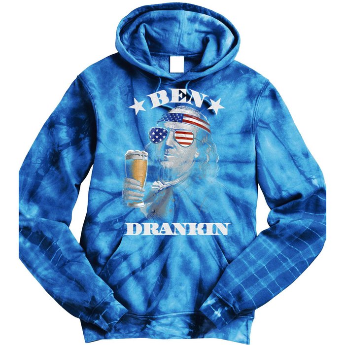 Ben Drankin 4th Of July Patriotic Us Flag Ben Drankin Cute Gift Tie Dye Hoodie