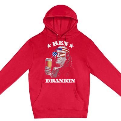 Ben Drankin 4th Of July Patriotic Us Flag Ben Drankin Cute Gift Premium Pullover Hoodie