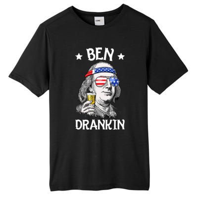 Ben Drankin 4th Of July Benjamin Franklin Men Women USA Flag Tall Fusion ChromaSoft Performance T-Shirt