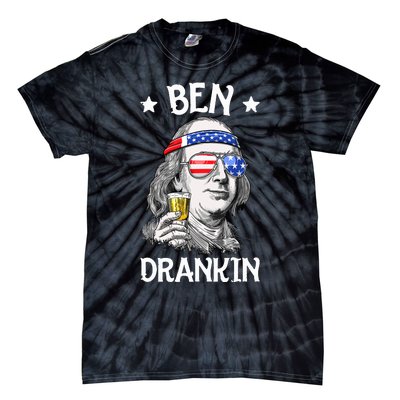 Ben Drankin 4th Of July Benjamin Franklin Men Women USA Flag Tie-Dye T-Shirt