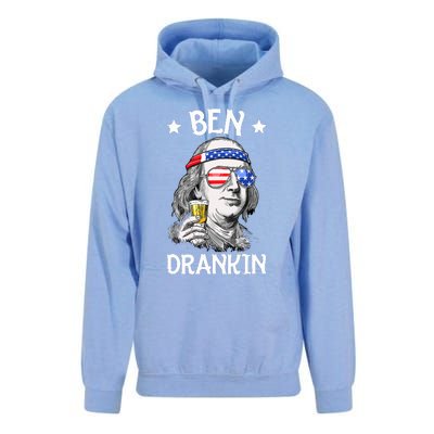 Ben Drankin 4th Of July Benjamin Franklin Men Women USA Flag Unisex Surf Hoodie