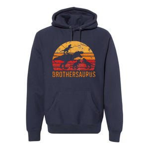 Brother Dinosaur 4 Funny Big Little Brothersaurus Gift Premium Hoodie