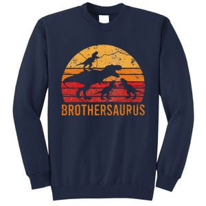 Brother Dinosaur 4 Funny Big Little Brothersaurus Gift Tall Sweatshirt