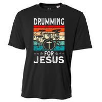 Best Drumming Art For Women Drummer Drum Drumming Jesus Cooling Performance Crew T-Shirt