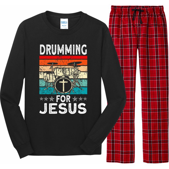 Best Drumming Art For Women Drummer Drum Drumming Jesus Long Sleeve Pajama Set