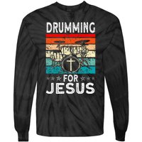 Best Drumming Art For Women Drummer Drum Drumming Jesus Tie-Dye Long Sleeve Shirt