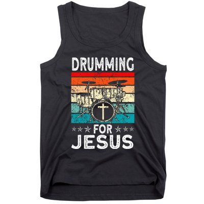 Best Drumming Art For Women Drummer Drum Drumming Jesus Tank Top