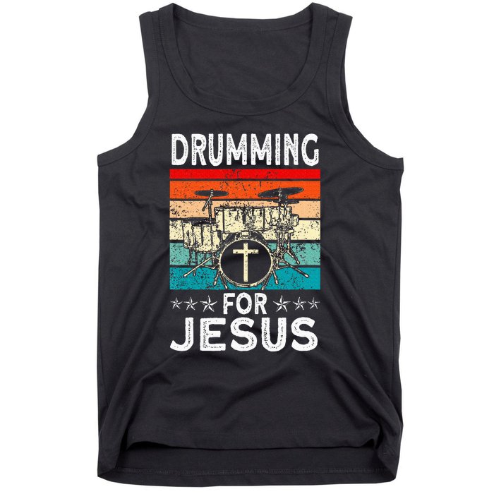 Best Drumming Art For Women Drummer Drum Drumming Jesus Tank Top