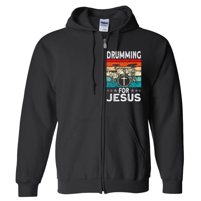 Best Drumming Art For Women Drummer Drum Drumming Jesus Full Zip Hoodie