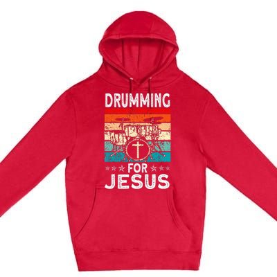 Best Drumming Art For Women Drummer Drum Drumming Jesus Premium Pullover Hoodie