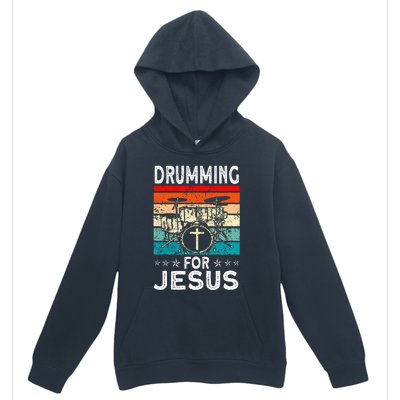 Best Drumming Art For Women Drummer Drum Drumming Jesus Urban Pullover Hoodie