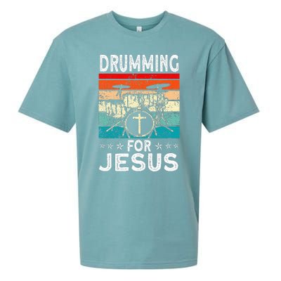 Best Drumming Art For Women Drummer Drum Drumming Jesus Sueded Cloud Jersey T-Shirt